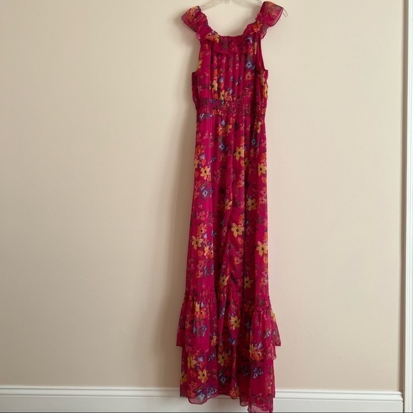 Old Navy.  Pink Floral Tiered Maxi. Size L. Tall. - Picture 5 of 10